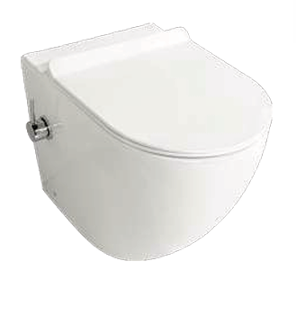 Back to Wall Bidet Toilet with Integrated Hot & Cold Mixer & Soft-Close UF Seat (W355 x D515 x H410mm)-BT