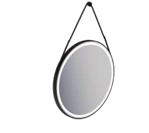 Framed Circular LED Bathroom Mirror in Matte Black (500 x 32 x 500mm)-BT