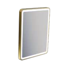 Rectangular Framed Mirror in Brushed Gold (700 x 32 x 500mm)-BT