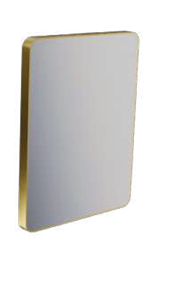 Modern Rectangular Framed Mirror in Brushed Gold (600 x 32 x 500mm)-BT