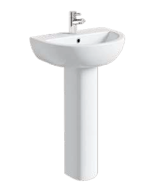 Eco 540mm Floor Standing Wash Basin with Full Pedestal- BT