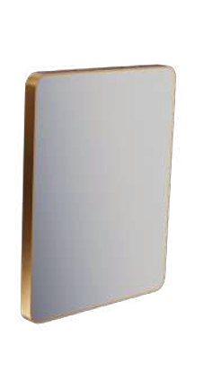 Modern Rectangular Framed Mirror in Brushed Rose Gold (600 x 32 x 500mm)-BT