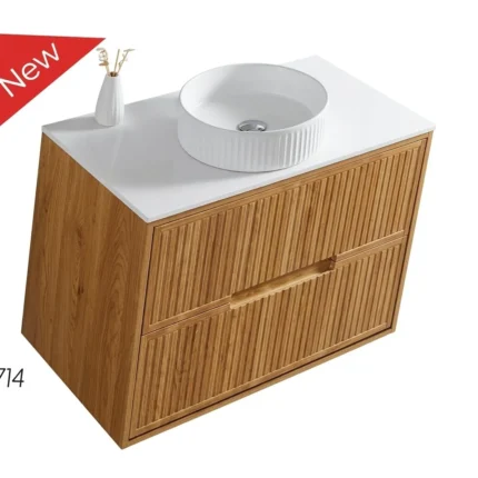 Bolzana Two Drawer Wall Hung Vanity & Sintered Stone Countertop- T