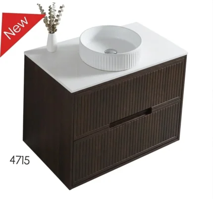Bolazna Two Drawer Wall Hung Vanity Unit & Matt Basin Expresso Oak -T